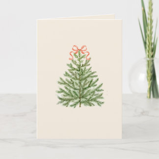 Leere Weihnachtskarte mit Weihnachtsbaum und roter Einladung