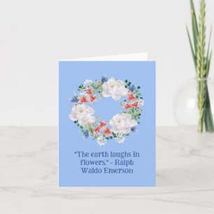 Leere weiße Blume Elegantes Rustikales Kraut Karte