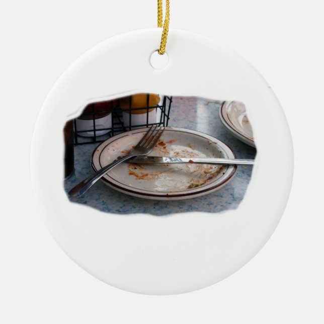 Leeren Sie gegessenen Keramik Ornament (Vorne)