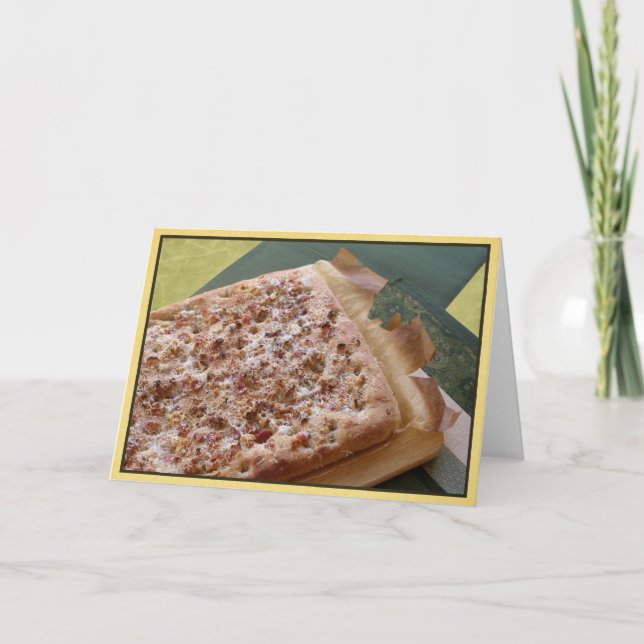 Leerer Anmerkungs-Karten-Parmesankäse, Speck u. Karte (Vorderseite)