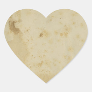 Leerer Antik-Fleckiger 1870er-Papier-Herz-Aufklebe Herz-Aufkleber
