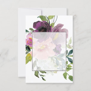 Leerer Budget Hochzeit mit rosa und violetten Blum Einladung