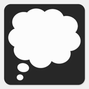 Leerer Cartoon-Comic-Gedanken-Mitteilungs-Ballon Quadratischer Aufkleber