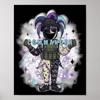 Leerer Hofnarren-Freund-Kommandant Dunkel Poster