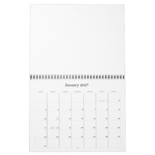 Leerer Kalender 2011 (Jan 2027)