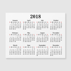 Leerer Kalender 2018 Magnetkarte