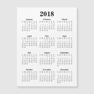 Leerer Kalender 2018 Magnetkarte