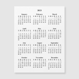 Leerer Kalender 2023 Magnetkarte