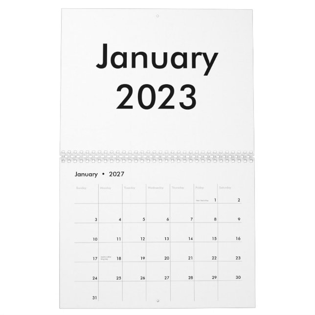 Leerer Kalender 2023 mit Monaten (Jan 2027)