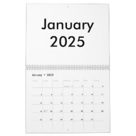 Leerer Kalender 2025 mit Monaten