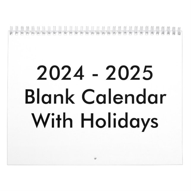 Leerer Kalender 24 Monate 2024-2025 mit Feiertagen (Titelbild)