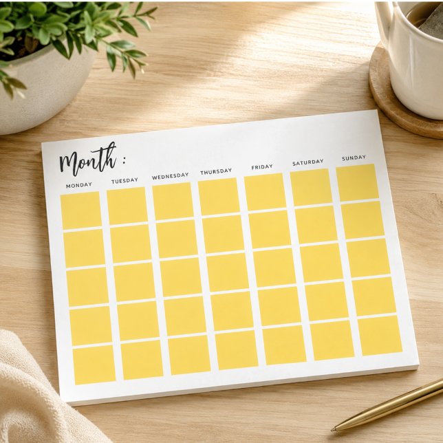 Leerer Monatsplaner  Notizblock (Blank monthly calendar notepad)