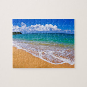 Leerer Strand und blaues Wasser Puzzle