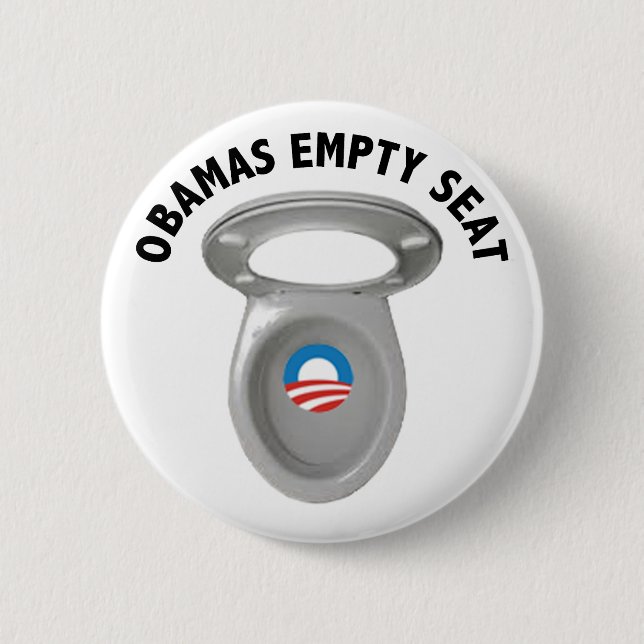 Leerer Stuhl Obama - Toilette Seat Button (Vorderseite)