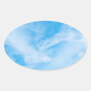 Leerer Vorlage Blauer Himmel Natur Weiße Wolken Ovaler Aufkleber