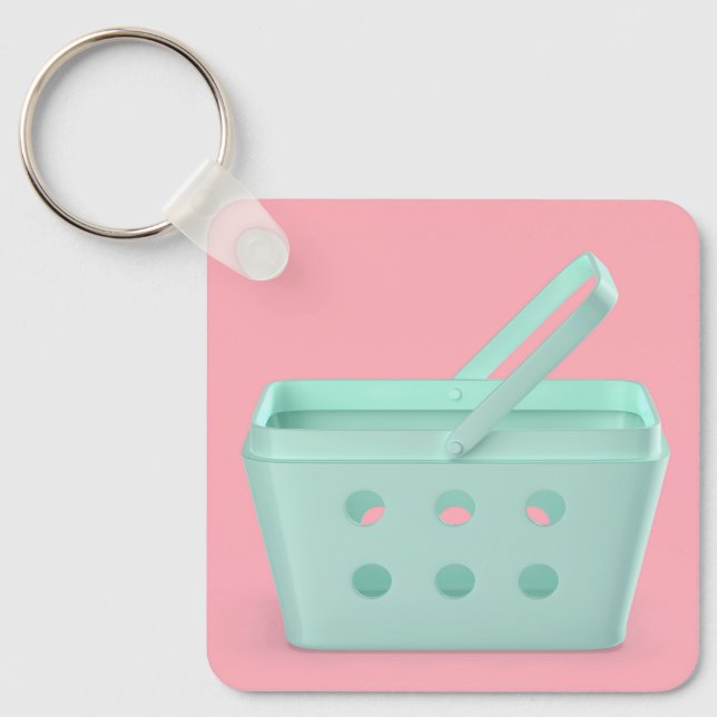 Leerer Warenkorb aus Kunststoff Schlüsselanhänger (Vorderseite)