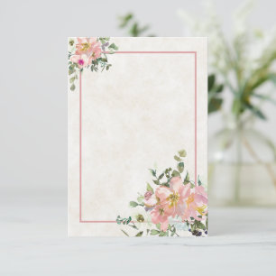 Leeres Budget Hauchrosa und Eierschale  Florale Ho Einladung