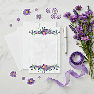 Leeres Budget Hochzeit lila Blumenrahmen  Einladung