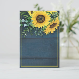 Leeres Budget Land Sonnenblumen Hochzeit Einladung