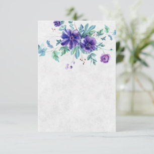 Leeres Budget Lila Aquarell Blumen Hochzeit   Einladung