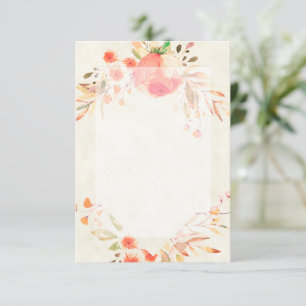 Leeres Budget Orange Blumen Hochzeit  Einladung