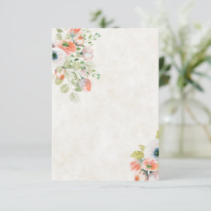 Leeres Budget Pink und blaues florales Hochzeitsbu Einladung