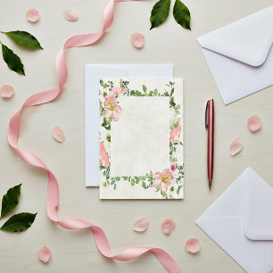 Leeres Budget Schöne rosa florale Rahmen Hochzeit Einladung