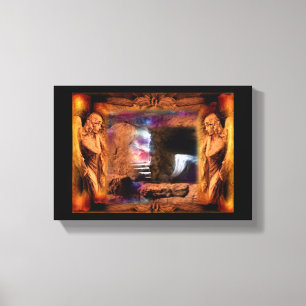 Leeres Grab Jesuss mit Engels-Leinwand-Wand-Kunst Leinwanddruck