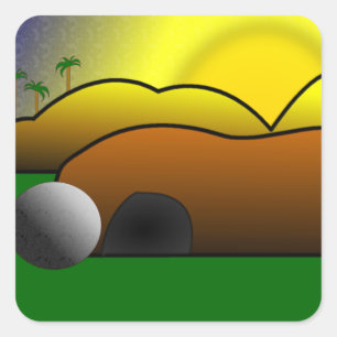 Leeres Grab Quadratischer Aufkleber