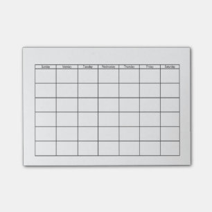 Leeres Kalender-Gitter Post-it Klebezettel