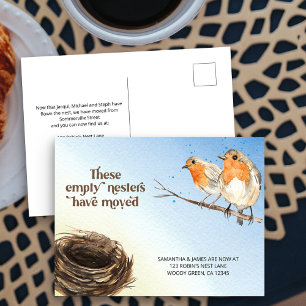 Leeres Nest Aquarell Umzug Ankündigungspostkarte