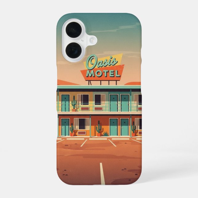 Leeres Parkplatz-Motel iPhone 16 Hülle (Rückseite)