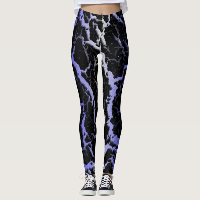 Leerlaufbahn - weiß/blau leggings (Vorderseite)