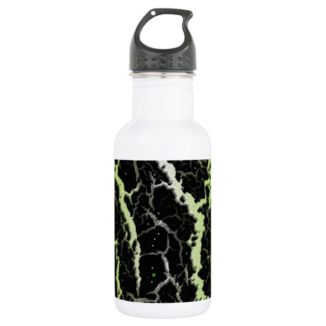 Leerlaufbahn - weiß/Limon Edelstahlflasche (Vorderseite)