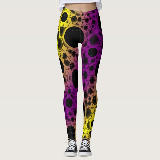 Leertaste - Lila/gelb Leggings (Vorderseite)