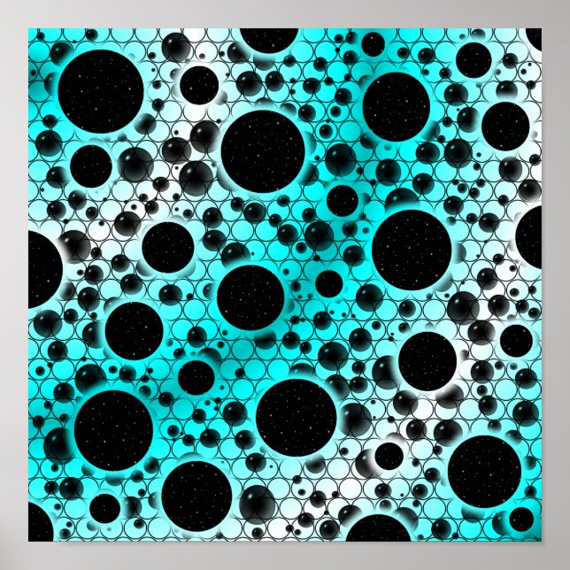 Leertaste - Weiß/Cyan Poster (Vorne)