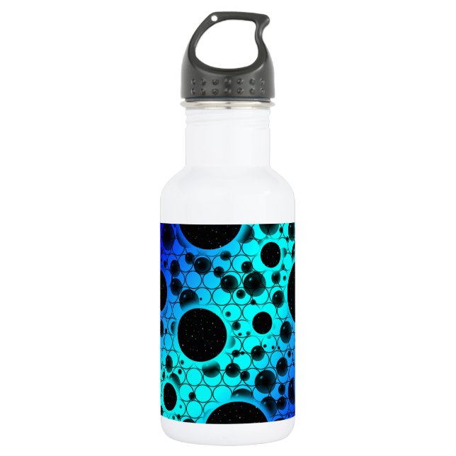 Leerzeichen - Cyan/Blue Edelstahlflasche (Vorderseite)