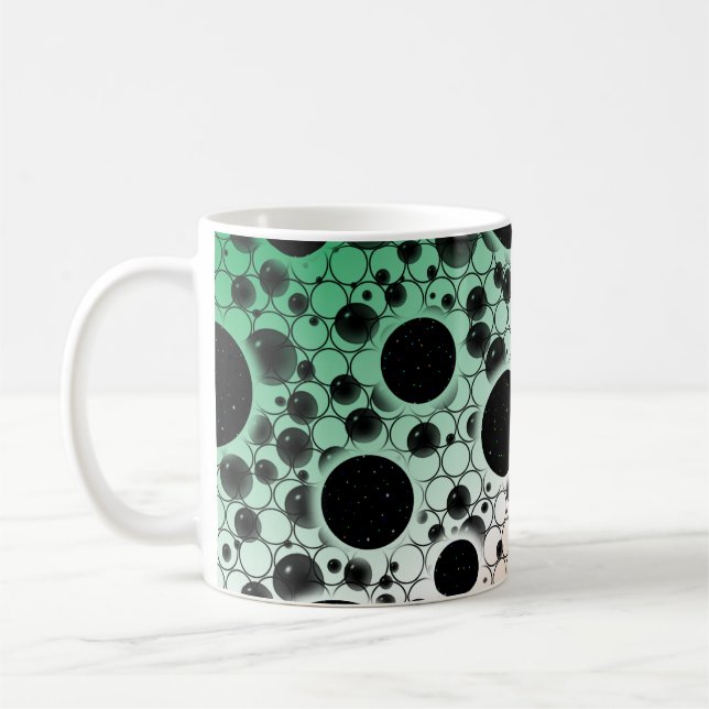 Leerzeichen - Grün/Weiß/Orange Kaffeetasse (Links)