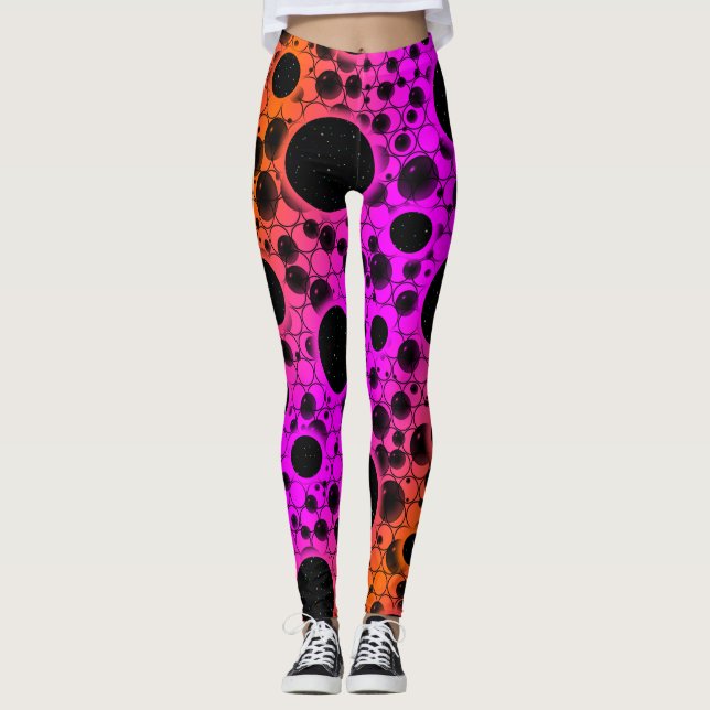 Leerzeichen - Rosa/orange Leggings (Vorderseite)