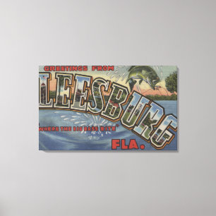 Leesburg, Florida - große Buchstabe-Szenen Leinwanddruck
