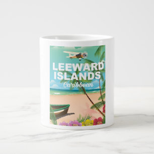 Leeward Islands Retroposter Jumbo-Tasse