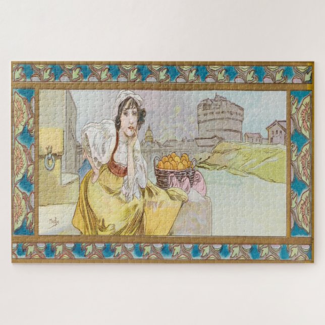 Lefèvre-Utile Biscuit Box Design by Alphonse Mucha Puzzle (Horizontal)