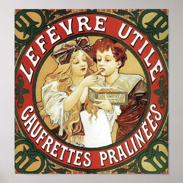 Lefevre Utile von Alphonse Mucha Poster (Vorne)