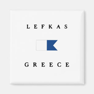 Lefkas Griechenland Alphatauchen-Flagge Magnet