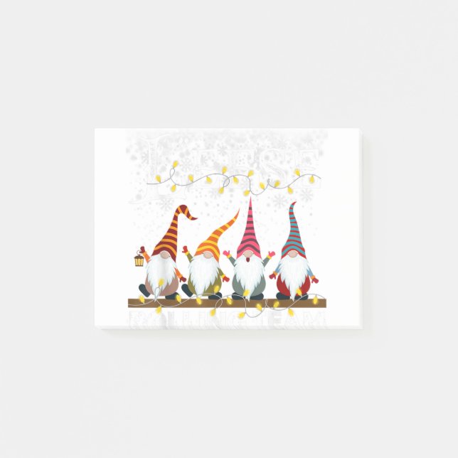 Lefmaking rolling team gnome xmas fröhliche Weihna Post-it Klebezettel (Vorderseite)