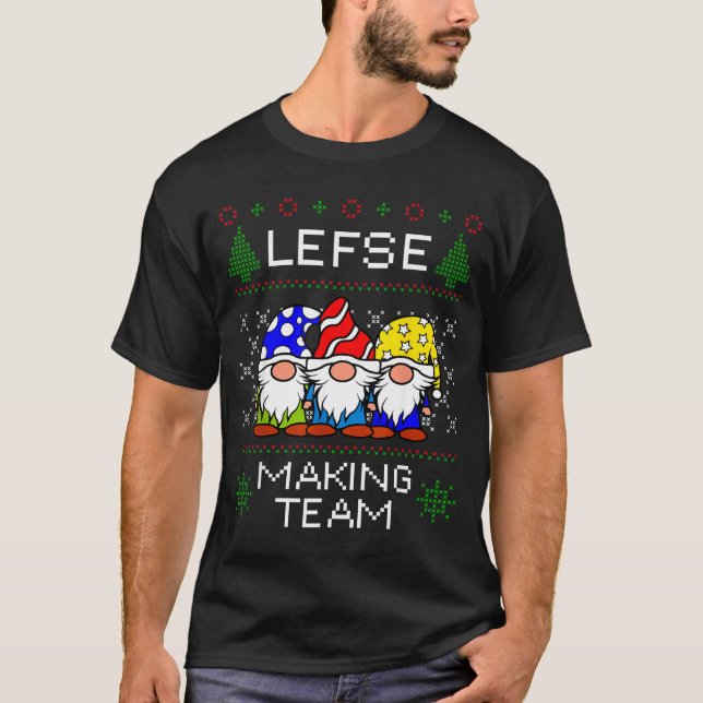 Lefse Making Team Ugly Christmas Sweater  T-Shirt (Vorderseite)