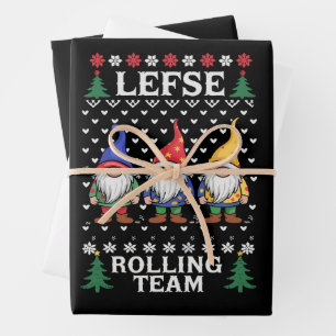 Lefse Rollendes Weihnachtsback-Gnom-Team Xmas  Geschenkpapier Set
