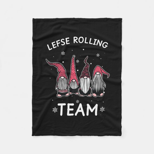 Lefse Rolling Team God Jul Gnome gibt Weihnachten  Fleecedecke (Vorderseite)
