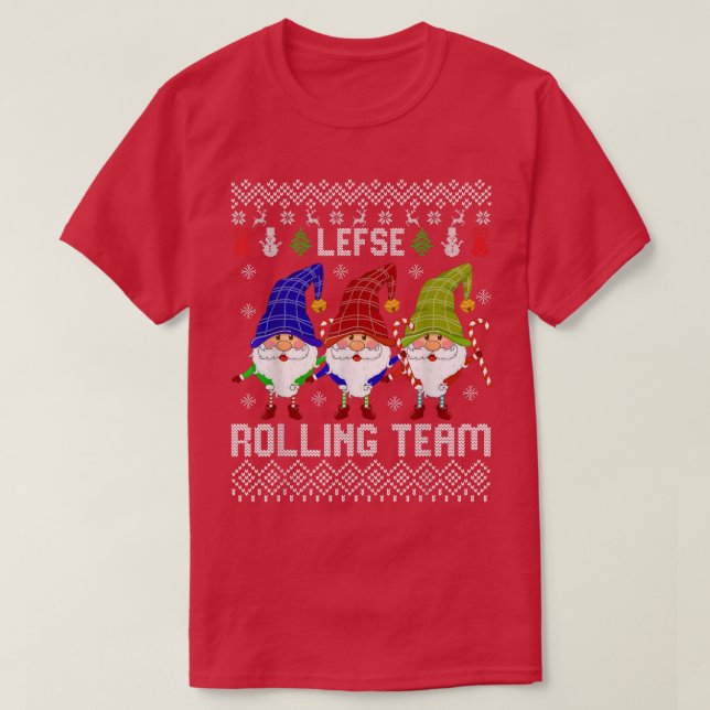 Lefse Rolling Team Weihnachts Backen Tomte Gnome X T-Shirt (Design vorne)