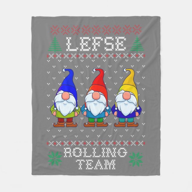 Lefse Rolling Team, Weihnachtsbacktomte Gnome Fleecedecke (Vorderseite)